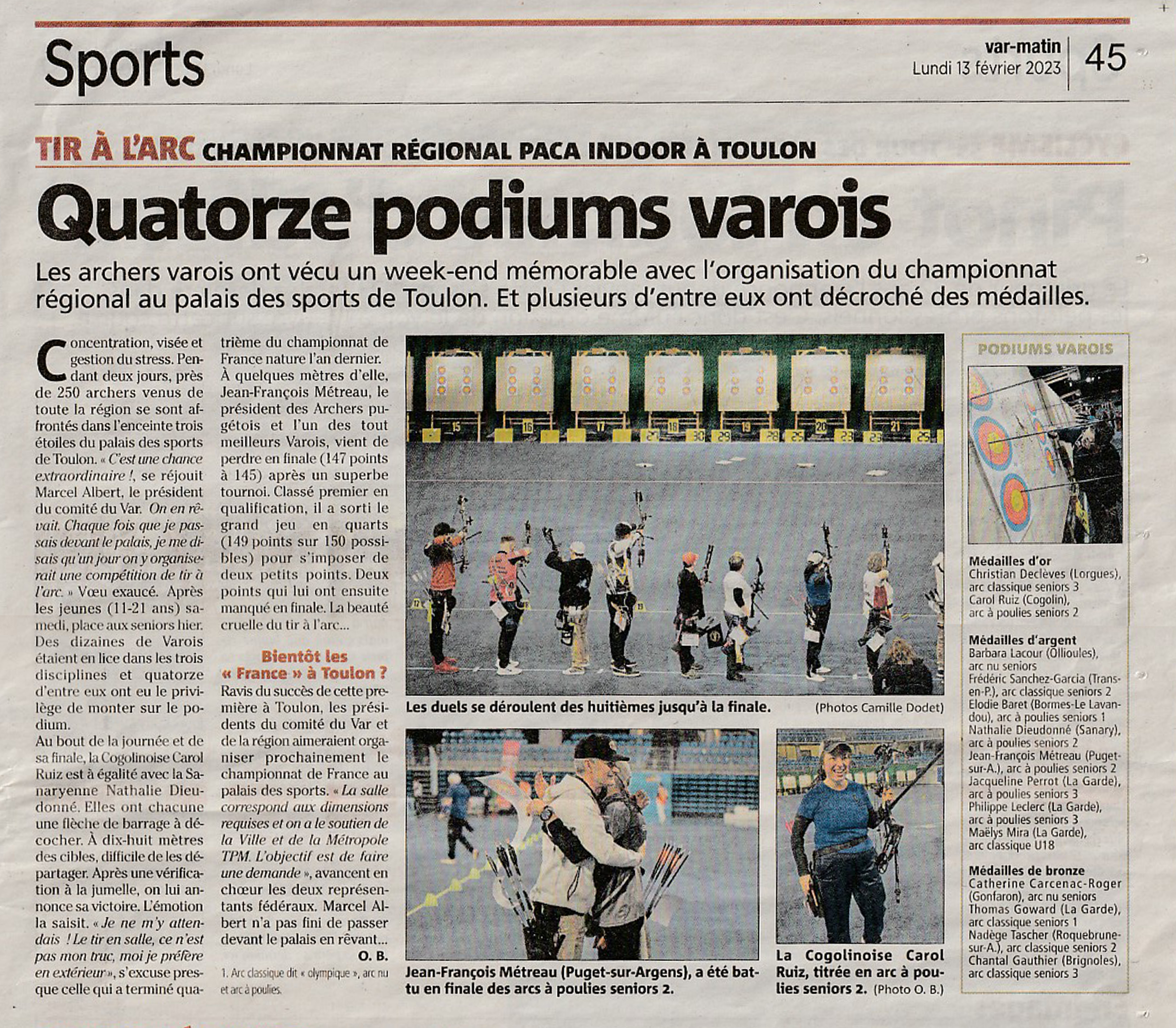 Article var matin championnat regional